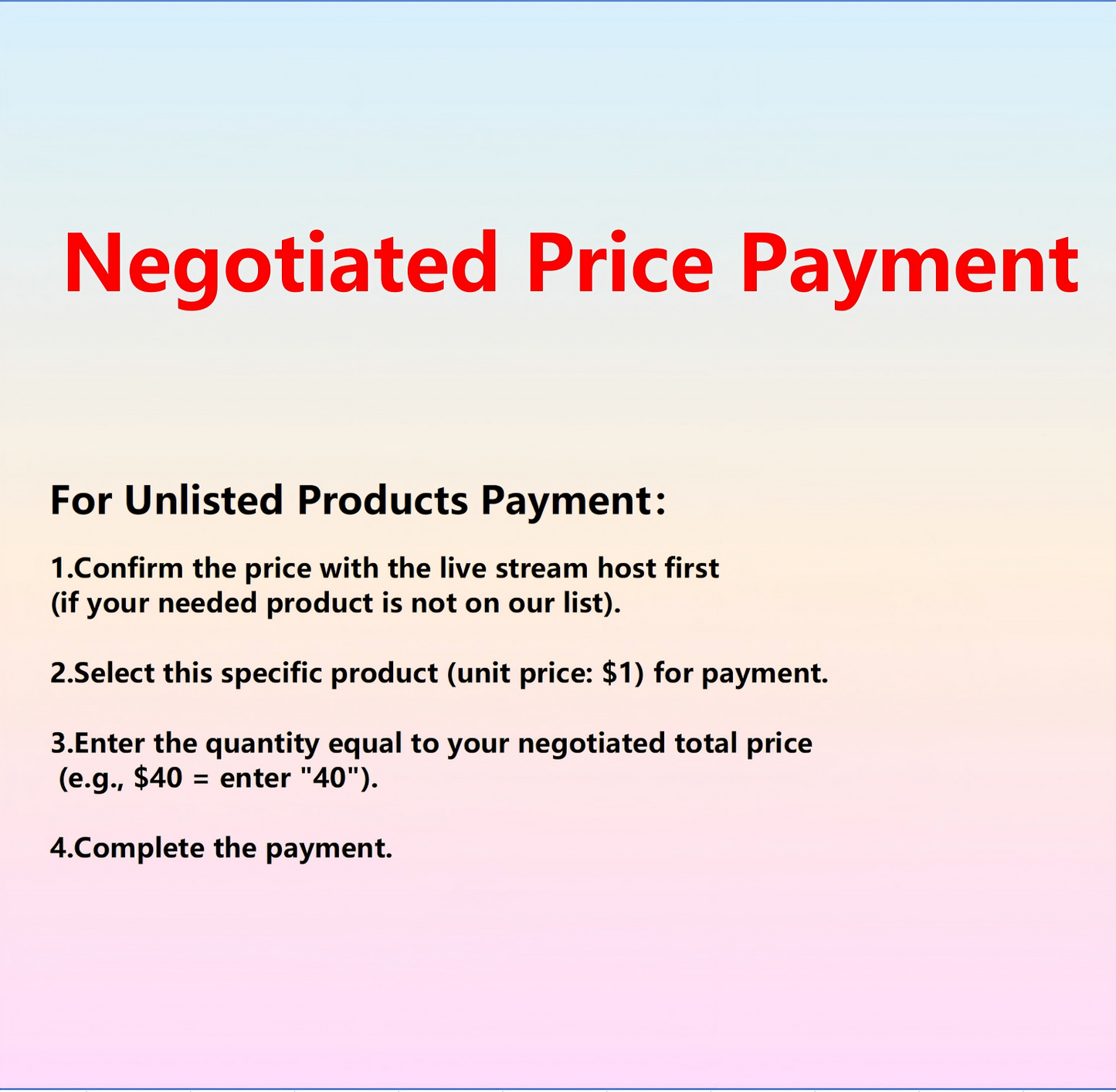Negotiated Price Payment